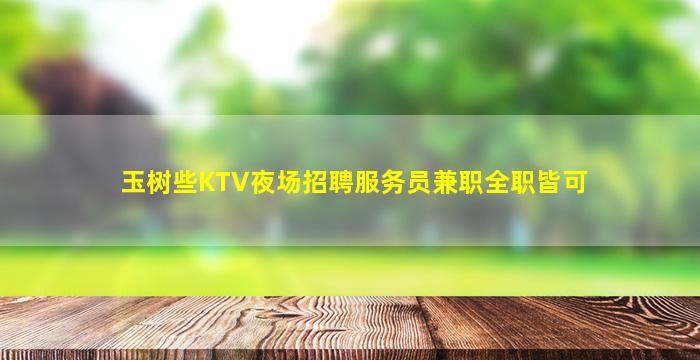玉树些KTV夜场招聘服务员兼职全职皆可